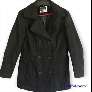 NWT Alpine Swiss Emma Woman’s Wool 3/4 Length Double Breasted Peacoat